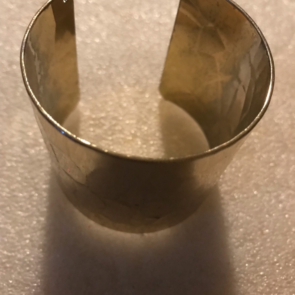 Gold-Tone Hammered Wide Cuff Bracelet